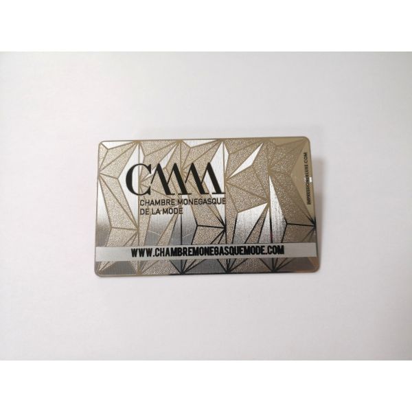 Frosted Engraved Silver Etch Metal Business Cards 85x54mm