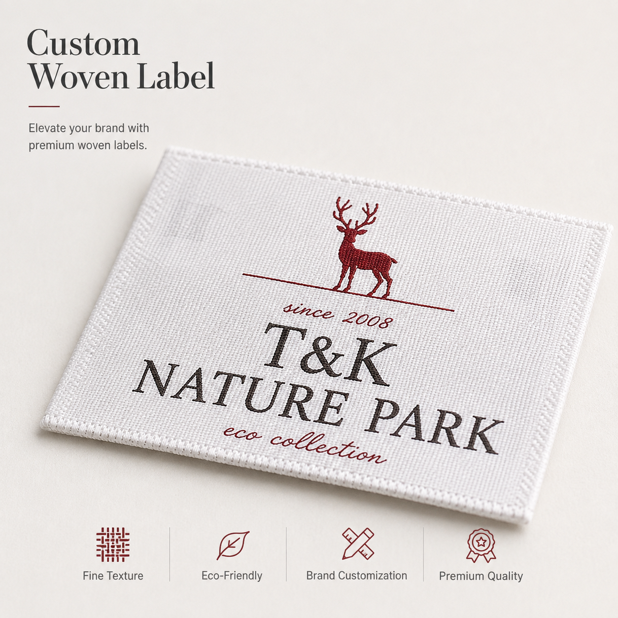 Satin Ultrasonic Cut Pantone Screen Printing Clothing Labels