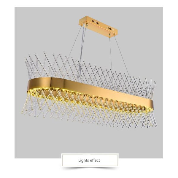 Appareil d'éclairage de luxe de Crystal Bar Raindrop Chandelier Modern Crystal Flush Mount Rectangle Island LED de l'espace libre K9