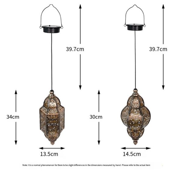 JYLIGHTING Lampes solaires Jardin Étanche Noir Lampe de jardin Extérieur Vintage Corde Suspension Lumière