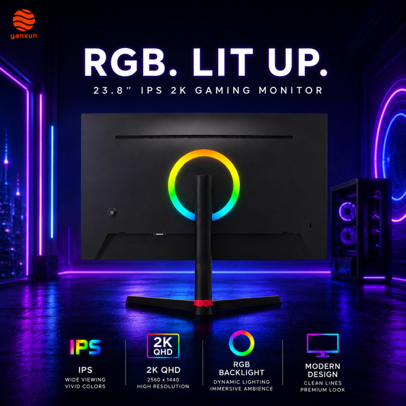 23.8-inch IPS 2K QHD Gaming Monitor, 2560×1440 Quad HD Resolution 165Hz High Refresh Rate 1ms MPRT Ultra-Fast Response Gaming Display for Smooth Competitive Gameplay, Featuring Vivid IPS Panel