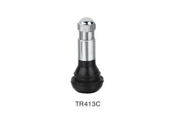 Snap In Tire Valve Stem Chrome Sleeve TR413C  With EPDM And Aluminum Stem