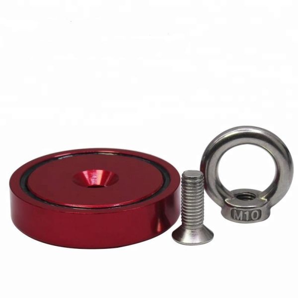 High Tolerance Neodymium Magnet POTN08-75 550 lbs Strong With Screw Hole for Fishing
