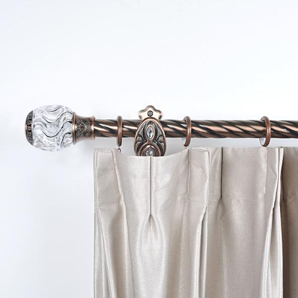 22mm Anti Copper Curtain Pole Set Crystal Decorative Head