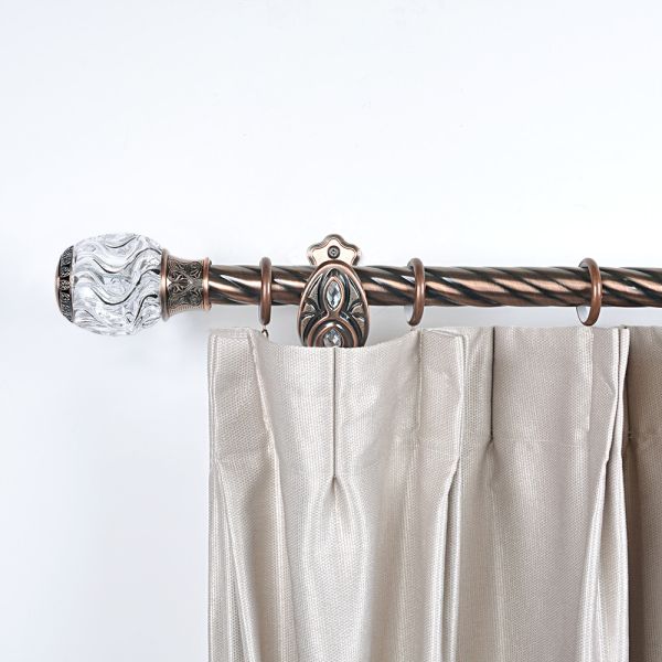 22mm Anti Copper Curtain Pole Set Crystal Decorative Head