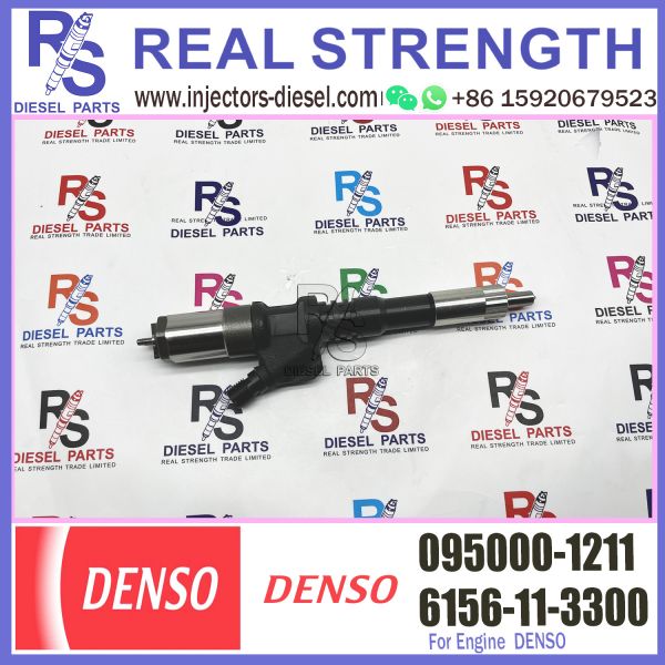 Diesel Common Rail Injector 095000-1211 for Komatsu S6D125 Excavator PC450-7 PC400-7 PC-7