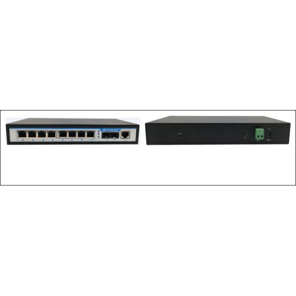 Lightweight Fiber Optic Managed Switch 2 Optical Ports 8 RJ45 Ports