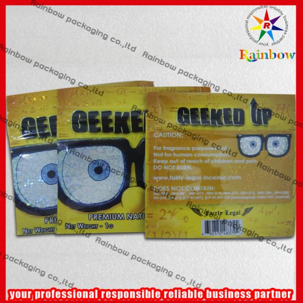 Recyclable Colorful Herbal Incense Bags k Gravure Printing