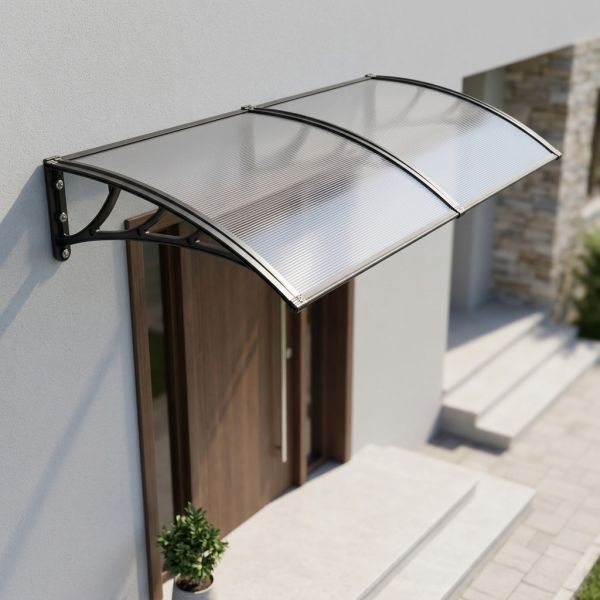 Mannual Polycarbonate Window Awning With Transparent 2.5mm Polycarbonate Solid Sheet Or 5.0mm Polycarbonate Hollow Sheet Made From PC Materials Of Board