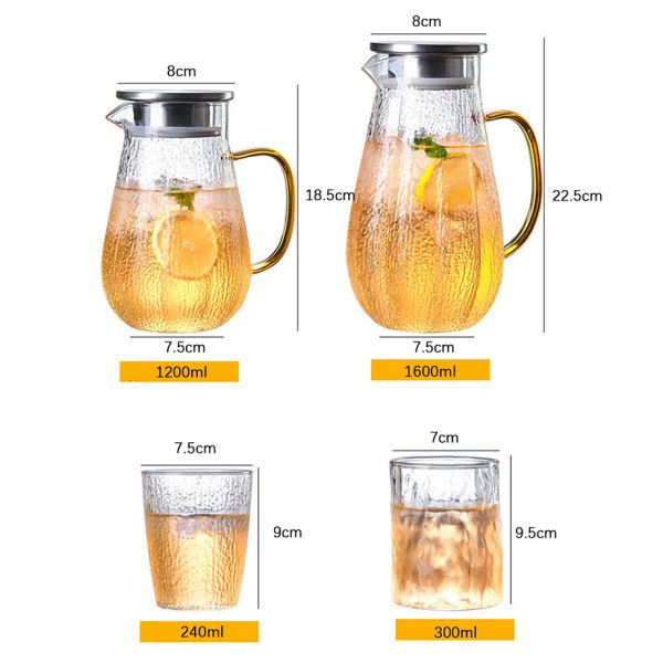 Кувшин холодильника потека свободный стеклянный, бутылка с водой Карафе Споут доказательства расслоины