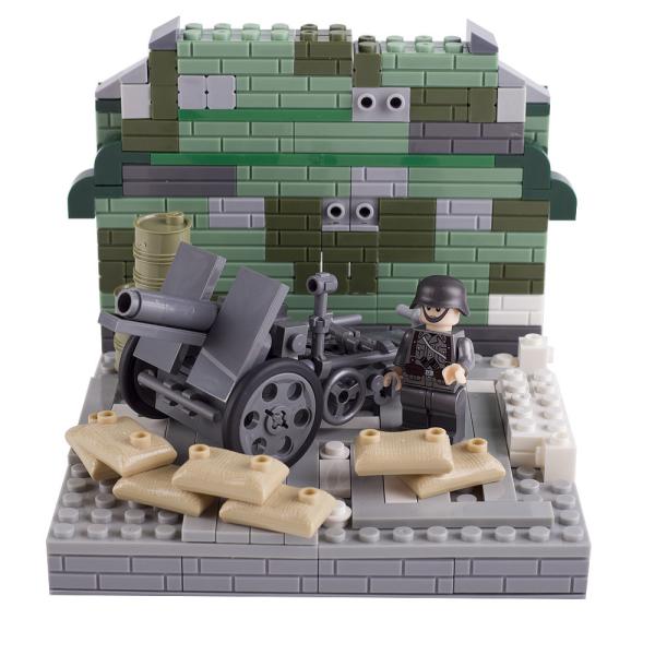 Children gifts WW2 military soldier figures weapon artillery SIG 33 heavy infantry gun building blocks toys