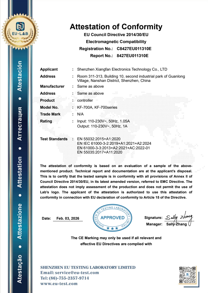 Shenzhen Xiangfan Electronics Technology Co., Ltd. Certifications