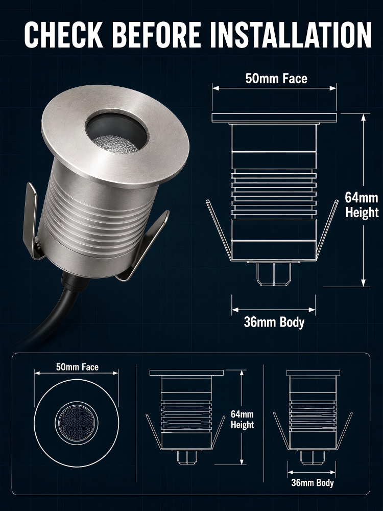Inground LED Step Lights With Anti Slip Cover Plate For Apartment Complex Pathway
