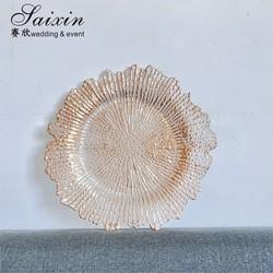 Venda a quente Placas de carregamento de acrílico transparente de casamento Decoração de mesa Placas de carregamento de plástico de casamento