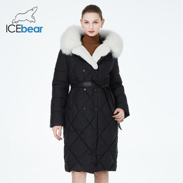 Detachable Luxury Down Jacket Pure Fur White Cotton Coat Tall Collar