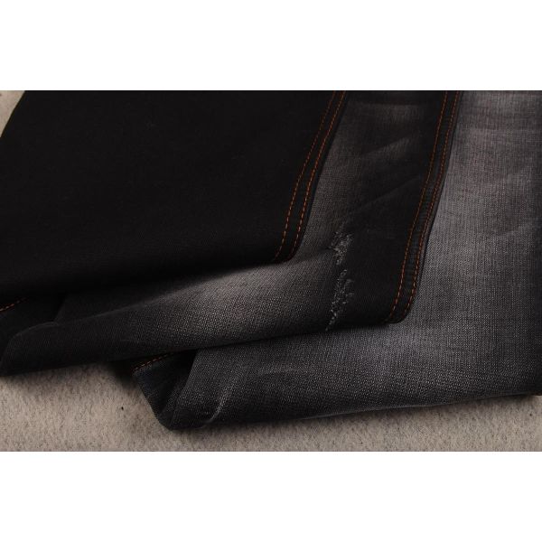 12oz Black Backside Double Layer Tie Dye and Carded Yarn Denim Fabric
