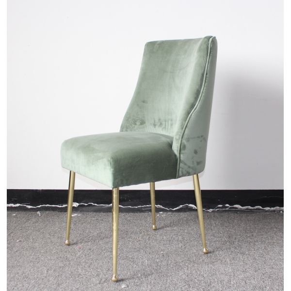 Event wedding single chair wooden chair with velvet stainless steel legs chair