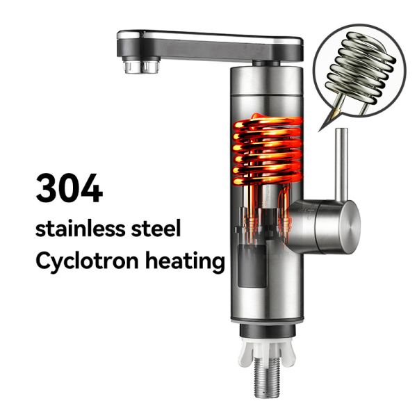 Hot Water Supply EU Plug Instant Digital Electric Hot Water Tap With LED Display For Bathroom