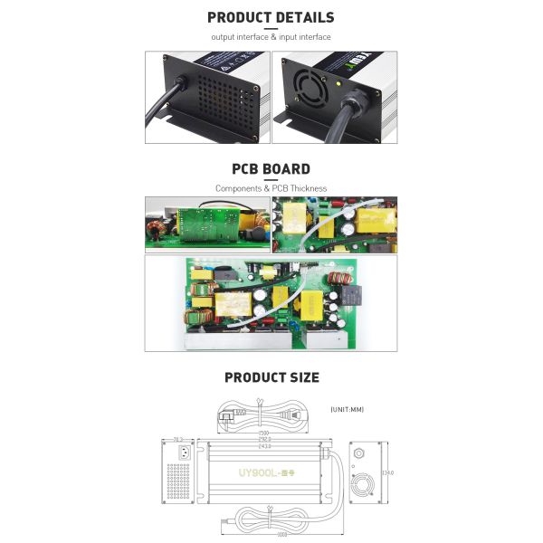 заряжатель электропитания 900W 24V переключая/умный FCC заряжателя автомобильного аккумулятора