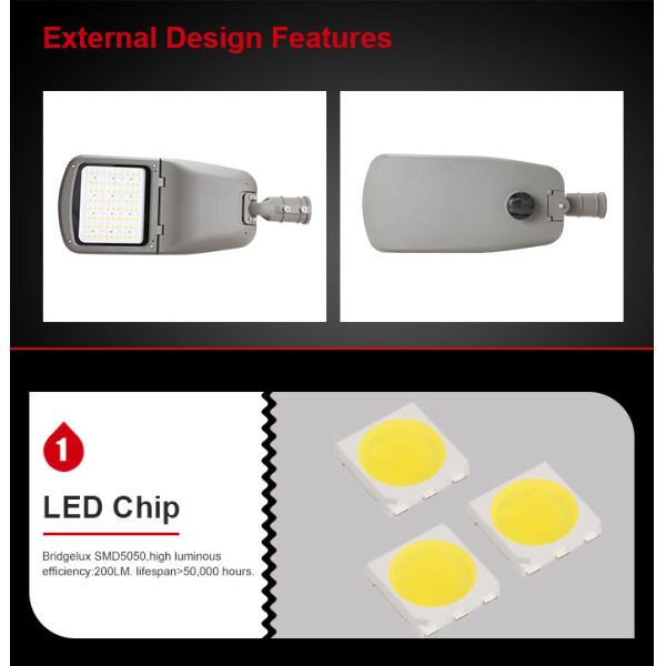 Tempered Glass High Lumen LED Street 120W 4500K