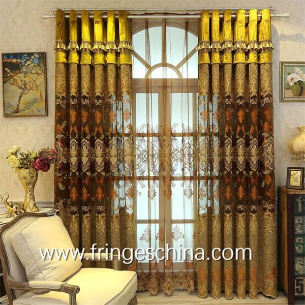 European Style Home Textile Blackout Jacquard Embroidery Window Curtain