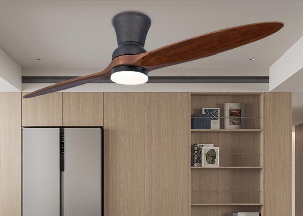 Two Leaf Solid Wood Ceiling Integrated Living Room Fan Lamp 110V Household