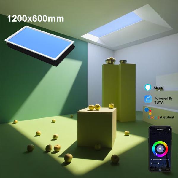Fácil de limpar clarabóia LED artificial, simulação de luz do dia painéis de clarabóia falsos em branco