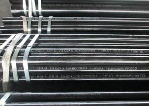 Api 5l X56 X60 X70 Round Carbon Seamless Pipe , Black Metal Tube