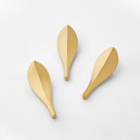 Nordic Brass Glod Leaves Cabinet Door Wardrobe Handle 2pares Muebles Mano del pulsador Doble agujero fijo Equipado con tornillo