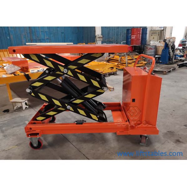 A parte superior da Longo-tabela da plataforma giratória Pé-operou a alimentação de DC móvel de tabelas de elevador 750kg 230mm semi elétrica