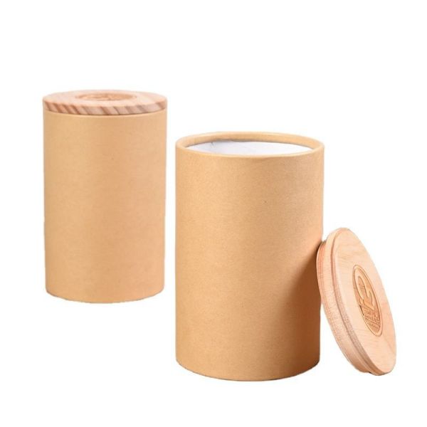 Food Grade Kraft Paper Round Tube Box For Tea Coffee Flower Gift Packaging Customizable