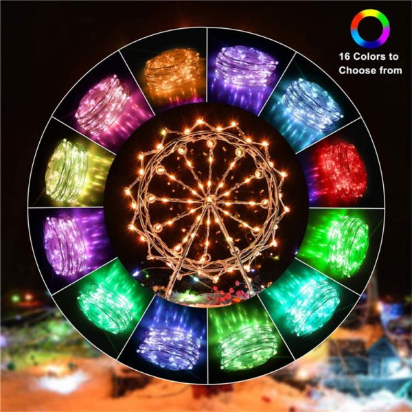 Christmas Tree Decoration LED String Lights Smart Blutooth Personalized RGB String Lights Customized App Remote Control Lights