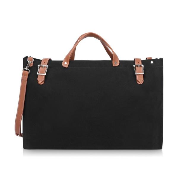 Nylon Canvas Reusable Shopping Bag Totes Leather Belt Buckle Shoulder 44x13x38cm