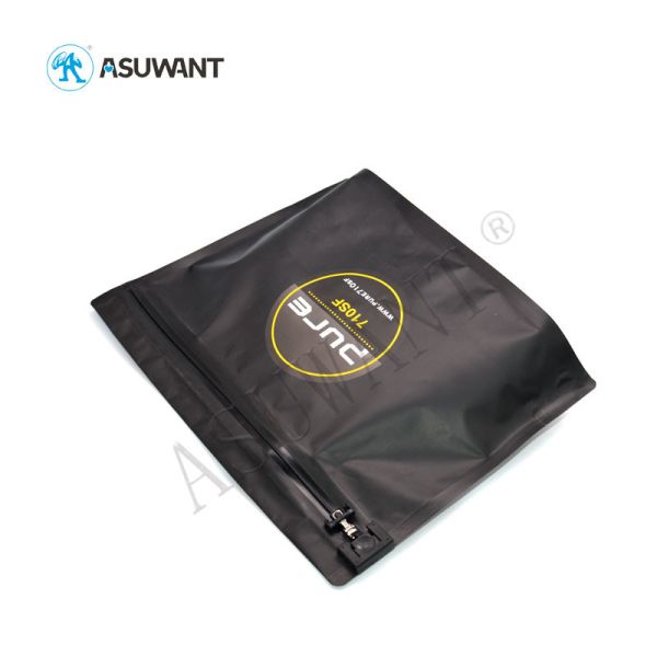 Biodegradable Custom Greaseproof Black Disposable Zipper Packaging Plastic Bag