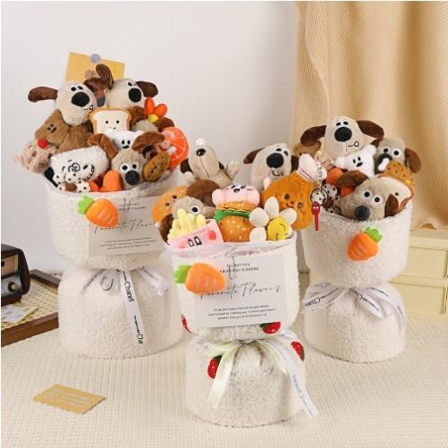 Single dog doll bouquet doll for girlfriend best friend children student day gift 520 adult ceremony