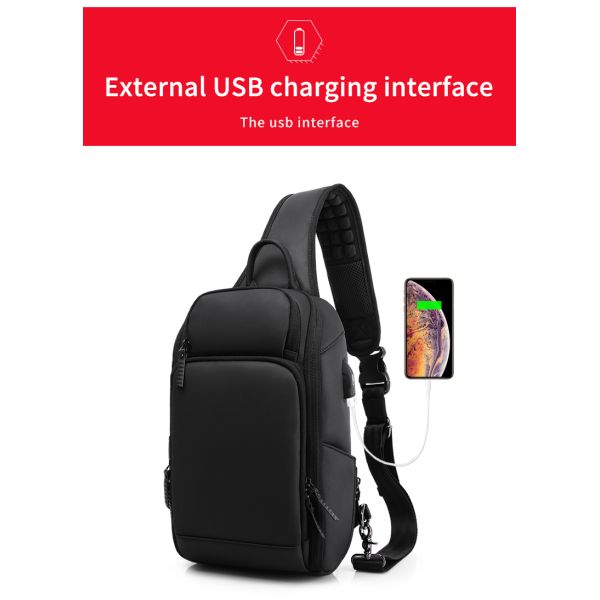 Высококачественный пользовательский логотип мужская мода водонепроницаемая деловая рюкзак плечевая сумка грудная сумка