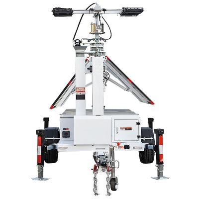 Construction Light Tower Mast 6 Sections LED Light Tower Mobile Solar Light Tower For Emergency