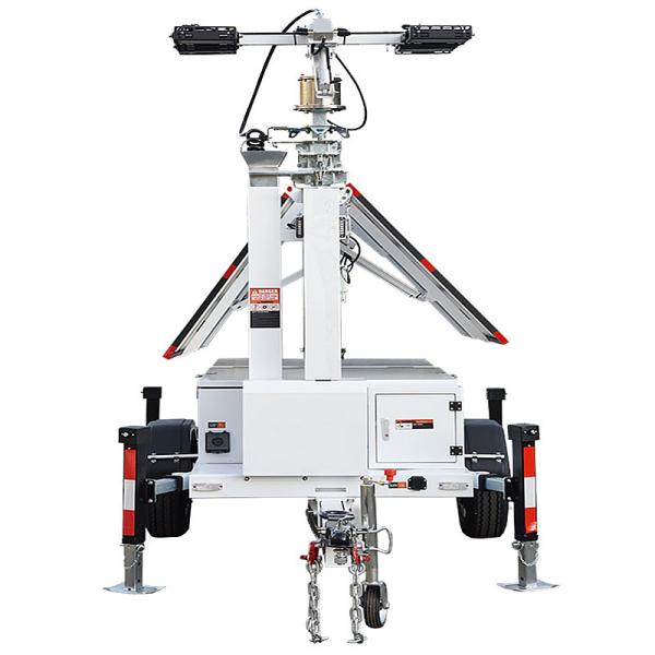 Construction Light Tower Mast 6 Sections LED Light Tower Mobile Solar Light Tower For Emergency