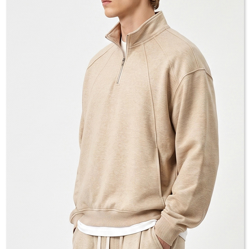 Men 320G Half‑Zip Polo Quarter‑Zip Sweatshirt, Custom OEM ODM