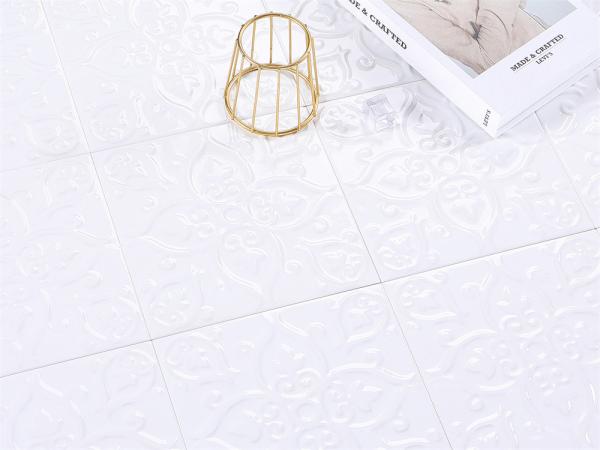White Ceramic Rustic Tile 200x200mm Antibacterial Wall & Floor