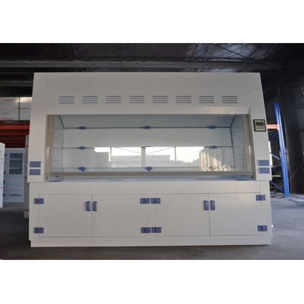 Agricultural Lab PP Fume Hood 8-10mm White Worktops 220V Power Sockets
