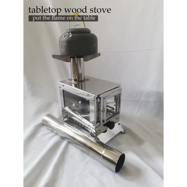 Estufas de leña de escritorio compactas y duraderas para acampar 23*15*17cm