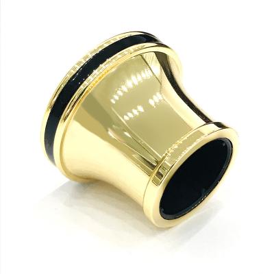 Classic Gold Color With Black Color Zamak Aluminum Perfume Bottle Caps