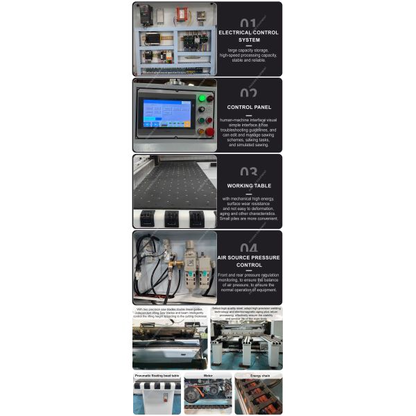 16.5kw Power Computerized CNC Automatic Wood Panel Cutting Beam Saw for Woodworking