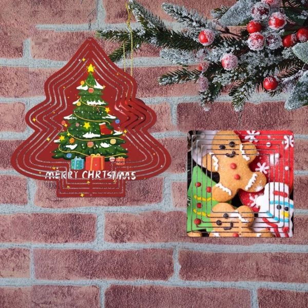Sublimation Wind Spinner Blanks Personalized Custom Printed Aluminum Hanging Garden Christmas Decoration Wind Chimes