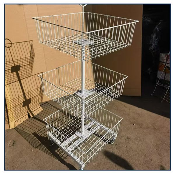 Popular Supermarket Wire Container Promotion Mesh Cage With Wheels