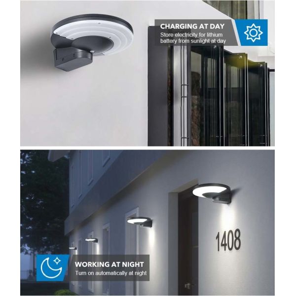 Appliques solaires de jardin Projecteur paysager IP65 Étanche en aluminium Temps de charge de 3 à 5 heures