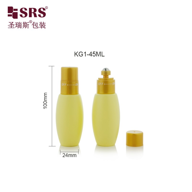 KG1-45ML Plastic Empty Roll On Bottle With Switch ON-OFF Applicator