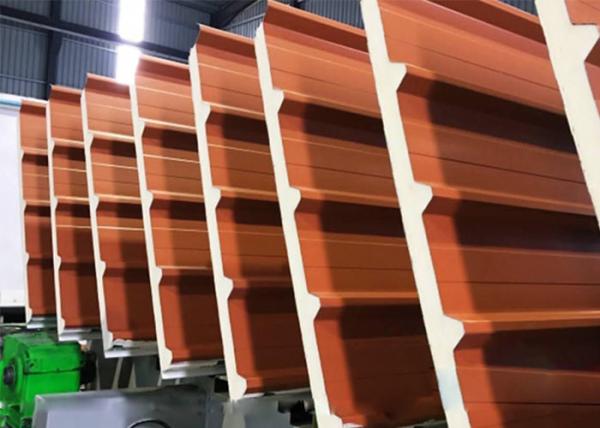 24m Double Belt Conveyor Rock Wool Sandwich Panel Production Line Precision