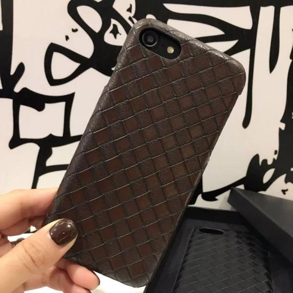Hard PC&PU Simple High-grade Weave Pattern Skin Back Cover Cell Phone Case For iPhone 7 6s Plus